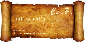 Csóka Pál névjegykártya